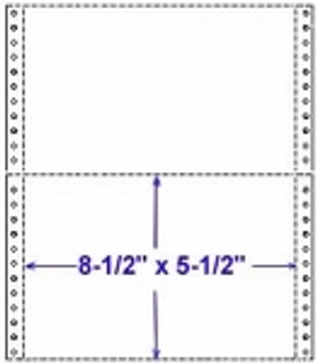 8 1/2" X 5 1/2" Continuous Computer Paper