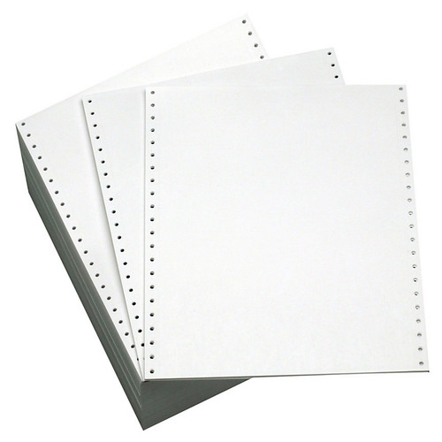 9 1/2" x 11" 20# Blank, Clean Edge Perf, Minipak, Continuous Computer Paper, 1000 sheets, 713