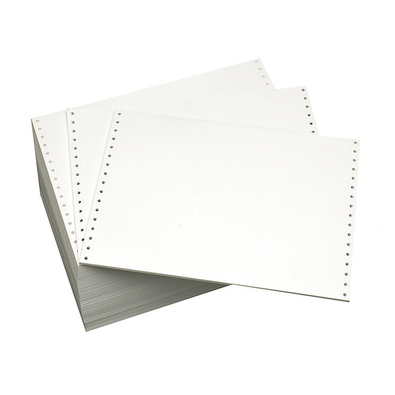 12" x 8-1/2" 20# Blank, No Vert. Perf - IBM Spec Paper, Continuous Computer Paper, 3700 sheets, 9388