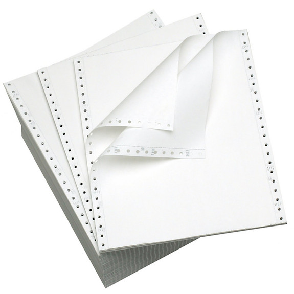 9 1/2" x 11" 15# Blank, Standard Perf, 2-Part Carbon Interleaf, Continuous Computer Paper, 1500/3000, 9704 (WITH CARBON PAPER - NOT CARBONLESS)