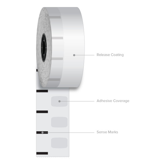 1 1/2" x 270' Iconex Standard Sticky Media Linerless Labels (30 Rolls)