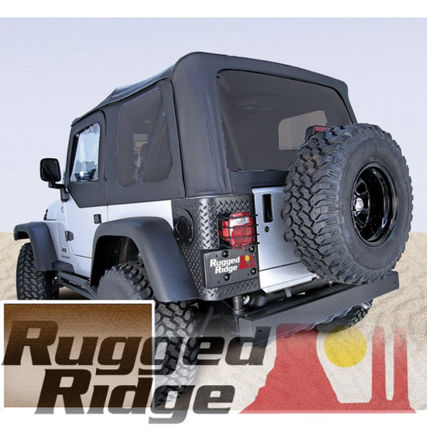 Rugged Ridge 13724.37 XHD Replacement Spice Soft Top With Tinted Windows & Door Skins 97-06 Wrangler