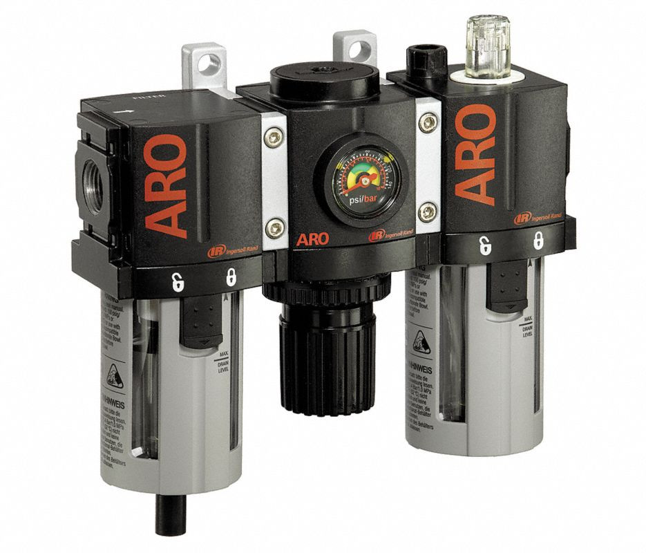 ARO C38351-801 3-Piece FRL Combination Unit | 2000 Series | 3/4" NPT Port ARO C38351-801 3-Piece FRL Combination Unit | 2000 Series | 3/4" NPT Port