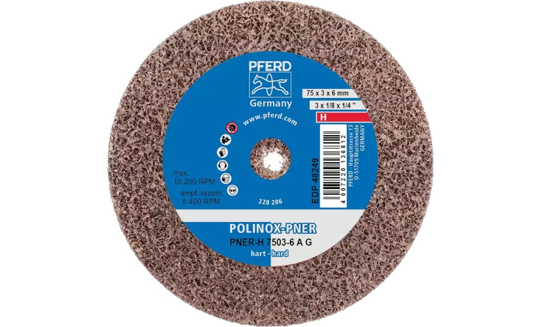 POLINOX Vliesronden 150mm Bohrung- 13 Mm A100 Für Feinschliff Und Finish