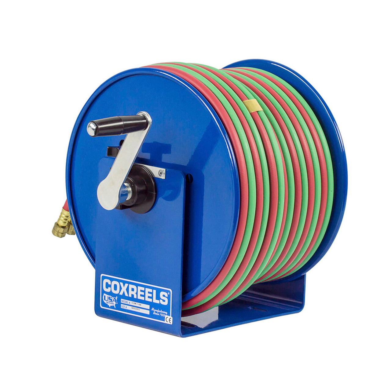 Coxreels 112W-1-100 Welding Hand Crank Hose Reel | 100W Series | 1/4 Hose  Diameter | 100' Hose Length | 200 Max PSI