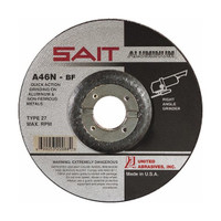 United Abrasives 1/4" Type 27 Aluminum Grinding Wheel with Hub | 20172| 5" Diameter