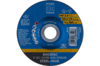 Pferd 63321 PSF DUODISC STEELOX Type 27 Cut-Off Wheel | 5" Diameter | 7/8" Arbor Hole | .065" Thickness | Sold by Box of 10