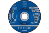 Pferd 61106 SG INOX Type 27 Grinding Wheel | 5" Diameter | 7/8" Arbor Hole | 1/4" Thickness | Sold by Box of 10