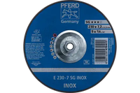 Pferd 61112 SG INOX Type 27 Grinding Wheel | 9" Diameter | 5/8-11" Arbor Hole | 1/4" Thickness | Sold by Box of 10