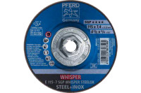 Pferd 61588 SGP WHISPER STEELOX Type 27 Grinding Wheel | 4-1/2"  Diameter | 5/8-11" Arbor Hole | 1/4" Thickness | Sold by Box of 10