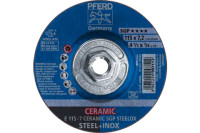 Pferd 60063 CERAMIC SGP STEELOX Type 27 Grinding Wheel | 4-1/2"  Diameter | 5/8-11" Arbor Hole | 1/4" Thickness | Sold by Box of 10