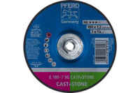 Pferd 61506 SG CAST + STONE Type 27 Grinding Wheel | 7" Diameter | 5/8-11" Arbor Hole | 1/4" Thickness | Sold by Box of 10