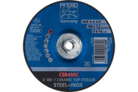 Pferd 60066 CERAMIC SGP STEELOX Type 27 Grinding Wheel | 7" Diameter | 5/8-11" Arbor Hole | 1/4" Thickness | Sold by Box of 10
