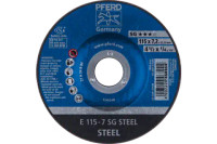 Pferd 61026 SG STEEL Type 27 Grinding Wheel | 4-1/2"  Diameter | 7/8" Arbor Hole | 1/4" Thickness | Sold by Box of 10
