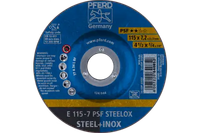 Pferd 61002 PSF STEELOX Type 27 Grinding Wheel | 4-1/2" Diameter | 7/8" Arbor Hole | 1/4" Thickness | Sold by Box of 10