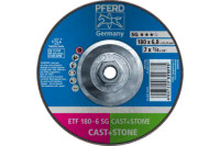 Pferd 61707 SG CAST + STONE Type 28 Grinding Wheel | 7" Diameter | 5/8-11" Arbor Hole | 1/4" Thickness | Sold by Box of 10