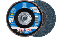 Pferd 62282 Polifan Flap Disc | 5/8-11 Arbor Hole | 5" Diameter | Zirconia Alumina 40 Grit | Type 27 | Sold by Box of 10