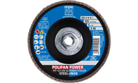 Pferd 62282 Polifan Flap Disc | 5/8-11 Arbor Hole | 5" Diameter | Zirconia Alumina 40 Grit | Type 27 | Sold by Box of 10
