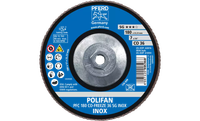 Pferd 61094 Polifan Flap Disc | 5/8-11" Arbor Hole | 7" Diameter | Ceramic Oxide 36 Grit | Type 29 | Sold by Box of 10