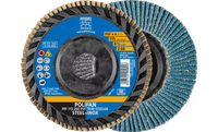 Pferd 68099 Polifan Flap Disc | 7/8" Arbor Hole | 4-1/2" Diameter | Zirconia Alumina 60 Grit | Type 27 | Sold by Box of 10