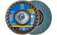 Pferd 68165 Polifan Flap Disc | 5/8-11" Arbor Hole | 5" Diameter | Zirconia Alumina 60 Grit | Type 27 | Sold by Box of 10