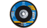 Pferd 63056 Polifan Flap Disc | 5/8-11" Arbor Hole | 6" Diameter | Zirconia Alumina 40 Grit | Type 27 | Sold by Box of 10