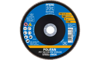Pferd 62024 Polifan Flap Disc | 7/8" Arbor Hole | 7" Diameter | Zirconia Alumina 40 Grit | Type 27 | Sold by Box of 10