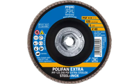 Pferd 60493 Polifan Flap Disc | 5/8-11" Arbor Hole | 5" Diameter | Zirconia Alumina 40 Grit | Type 27 | Sold by Box of 10