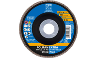 Pferd 60464 Polifan Flap Disc | 7/8" Arbor Hole | 5" Diameter | Zirconia Alumina 36 Grit | Type 27 | Sold by Box of 10