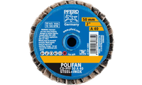 Pferd 42802 Mini Polifan Flap Disc | Arbor Hole | 2" Diameter | Aluminum Oxide 40 Grit | Type CD | Sold by Box of 10