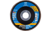 Pferd 60630 Polifan Flap Disc | 7/8" Arbor Hole | 4-1/2" Diameter | Zirconia Alumina 120 Grit | Type 29 | Sold by Box of 10