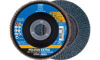 Pferd 60630 Polifan Flap Disc | 7/8" Arbor Hole | 4-1/2" Diameter | Zirconia Alumina 120 Grit | Type 29 | Sold by Box of 10
