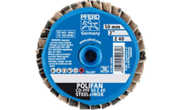 Pferd 42814 Mini Polifan Flap Disc | 2" Diameter | Zirconia Alumina 40 Grit | Type CD | Sold by Box of 10