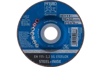 Pferd 63204 SG STEELOX Type 27 Cut-Off Wheel | 4-1/2" Diameter | 7/8" Arbor Hole | 1/8" Thickness | Sold by Box of 25