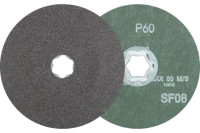 Pferd 40029 COMBICLICK Fibre Disc | 5" Diameter | 12200 RPM | Silicon Carbide 60 Grit | Sold by Box of 25