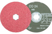 Pferd 40697 COMBICLICK Fibre Disc | 4-1/2" Diameter | 13300 RPM | Ceramic Oxide 24 Grit | Sold by Box of 25