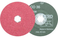 Pferd 40698 COMBICLICK Fibre Disc | 4-1/2" Diameter | 13300 RPM | Ceramic Oxide 36 Grit | Sold by Box of 25
