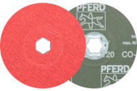 Pferd 40738 COMBICLICK Fibre Disc | 5" Diameter | 12200 RPM | Ceramic Oxide 120 Grit | Sold by Box of 25