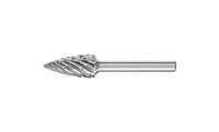 PFERD 24818 Carbide Bur | SCTI SG-5 | Tree Shape G with Pointed End | 1/4" Shank | STEEL Cut