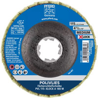 PFERD 43304 Polivlies AO Flap Disc | 7/8" X-LOCK | 4-1/2" Diameter | 13,300 RPM | 180 M Grit Size | Sold by Box of 5