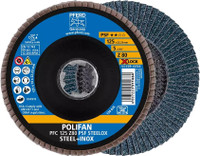 PFERD 60765 Polifan Flap Disc | 7/8" X-Lock | 5" Diameter | 12,200 RPM | 60 Grit Size | Sold by Box of 10