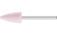 Pferd 32385 B52 Vitrified Mounted Point | 1/8" Shank | Aluminum Oxide 80 Grit | Steel Edge | 3/8" Point Diameter | Box of 10