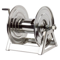 Coxreels 1125-5-100-SP Stainless Steel Hand Crank Hose Reel | 1125-SS Series | 3/4" Hose Diameter | 100' Hose Length | 3000 Max PSI | Less Hose