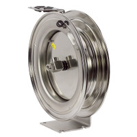 Coxreels P-LPL-350-SS Stainless Steel Spring Rewind Hose Reel | P-SS Series | 3/8" Hose Diameter | 50' Hose Length | 300 Max PSI | Less Hose
