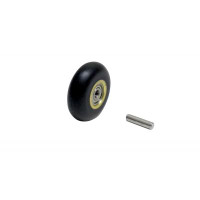 Dynabrade 11080 Contact Wheel Assembly | 1" Dia. x 3/8" W x 3/8" I.D. | Round Radiused | 70 Duro Rubber