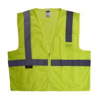 Radians SV2ZGMM Type R Class 2 Economy Mesh Safety Vest With Zipper | Hi-Vis Green | Medium Size | Each