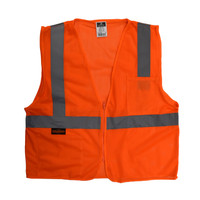 Radians SV2ZOMM Type R Class 2 Economy Mesh Safety Vest With Zipper | Hi-Vis Orange | Medium Size | Each
