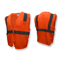 Radians SV2ZOMXL Type R Class 2 Economy Mesh Safety Vest With Zipper | Hi-Vis Orange | X-Large Size | Each
