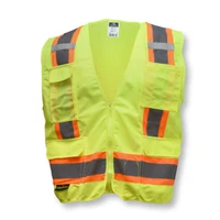 Radians SV6GS Type R Class 2 Two Tone Surveyor Solid/Mesh Safety Vest | Hi-Vis Green | Small Size | Each