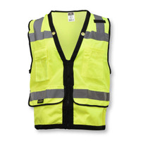 Radians SV59Z-2ZGD-2X Type R Class 2 Heavy Duty Surveyor Safety Vest With Zipper | Hi-Vis Green | 2X-Large Size | Case of 24 Units